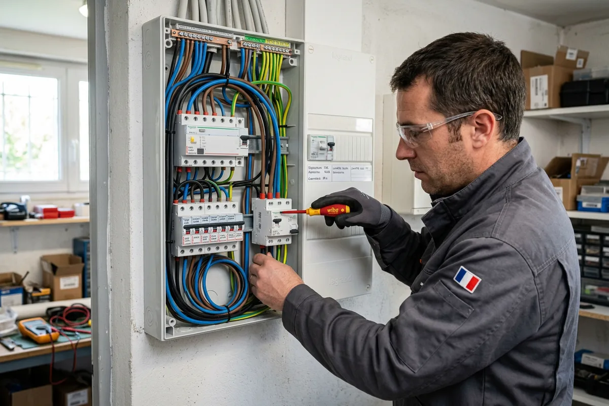 Raccordement électrique sécurisé du tableau pour installation borne de recharge à Saint-Maurice.